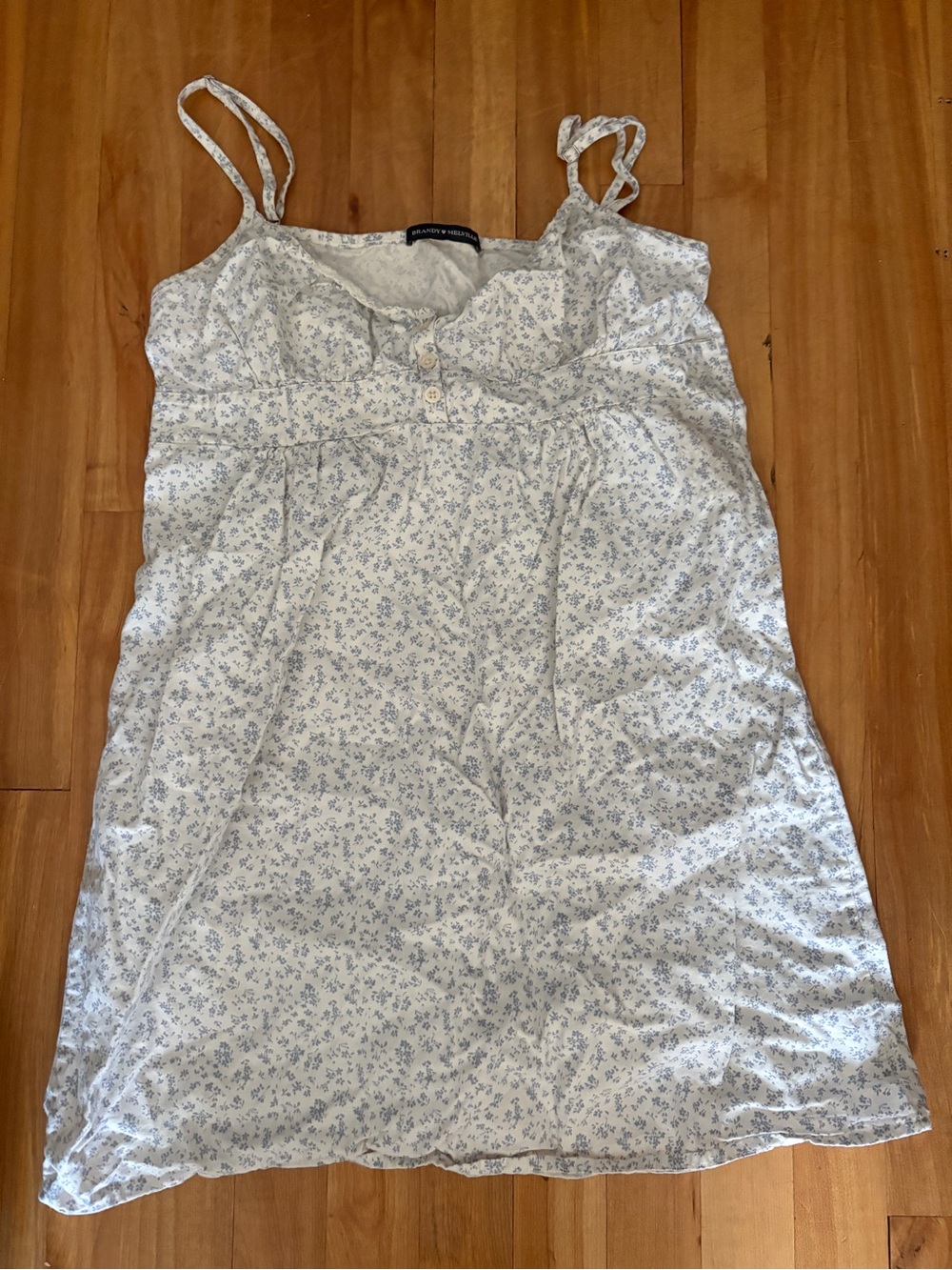 Brandy Melville Arianna Dress with Light Blue Floral Pattern